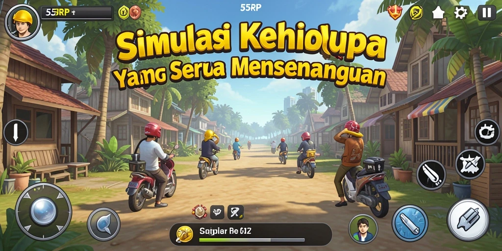 Tampilan gameplay 55RP dengan fitur simulasi yang menarik.