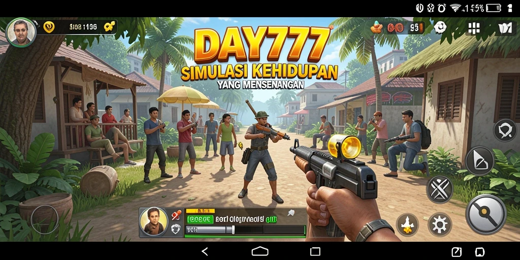 Tangkapan layar utama DAY777 yang menunjukkan gameplay simulasi yang menarik.