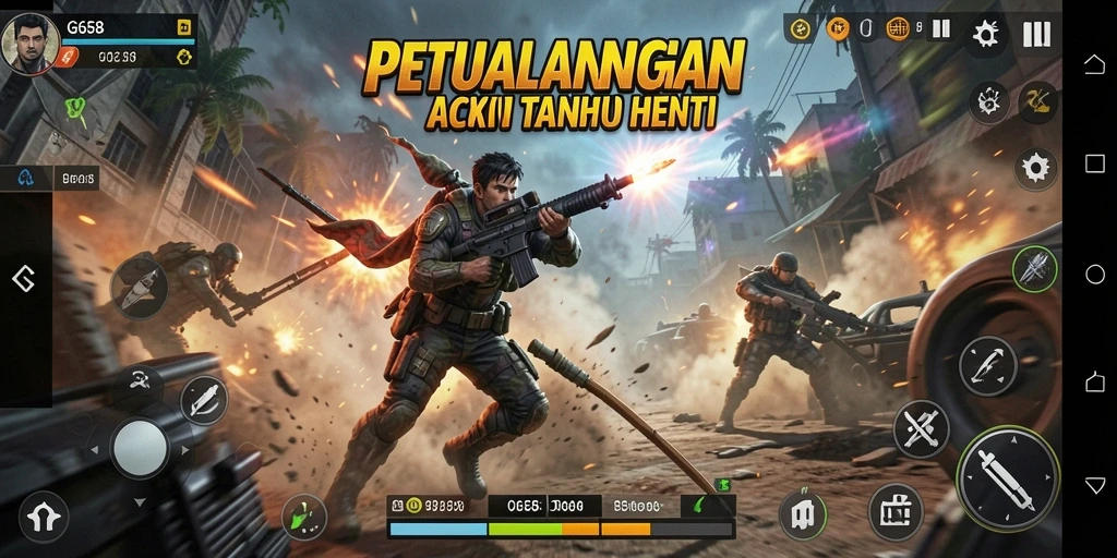 Tangkapan layar menunjukkan aksi seru di G668 dengan grafis yang menawan.