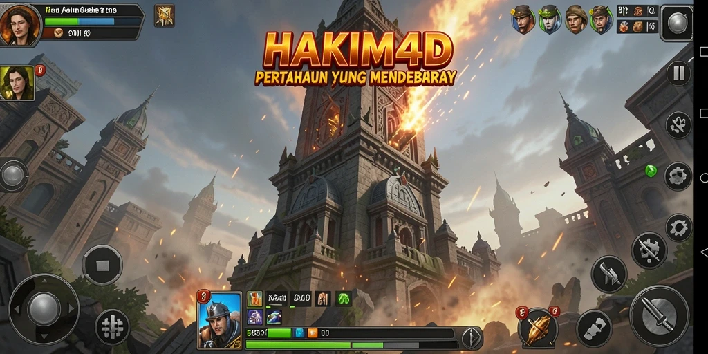 Screenshot HAKIM4D menampilkan serangan menara yang sedang berlangsung.