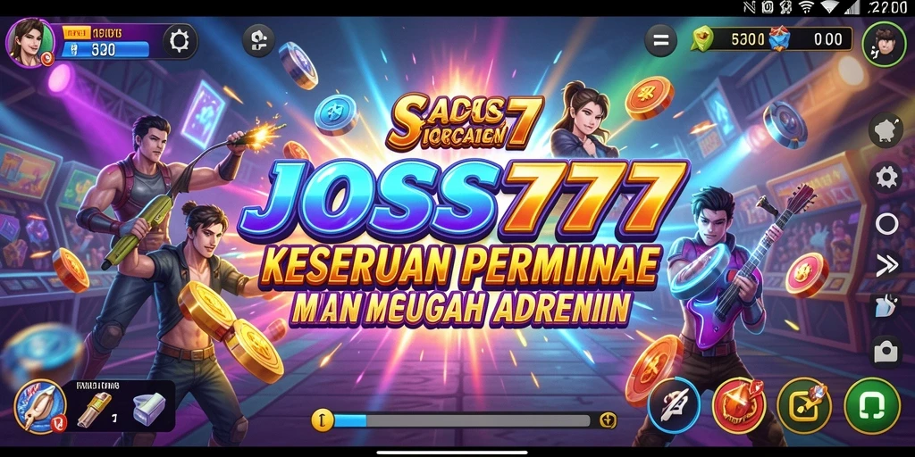 Screenshot menampilkan gameplay menarik dari JOSS777 dengan grafis warna-warni.