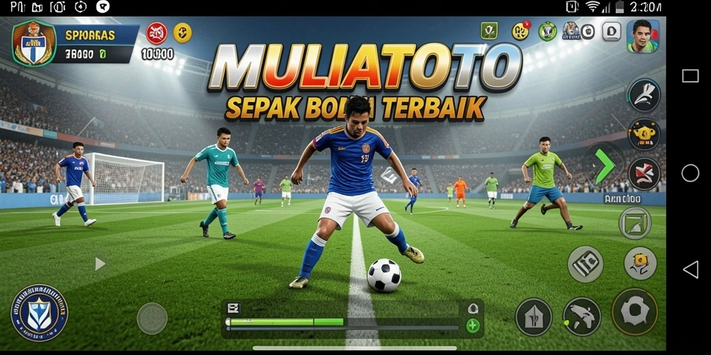 Tampilan menarik dari gameplay sepak bola yang memukau.
