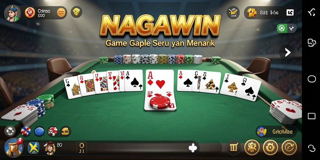 Gameplay NAGAWIN yang menampilkan suasana Gaple yang seru.