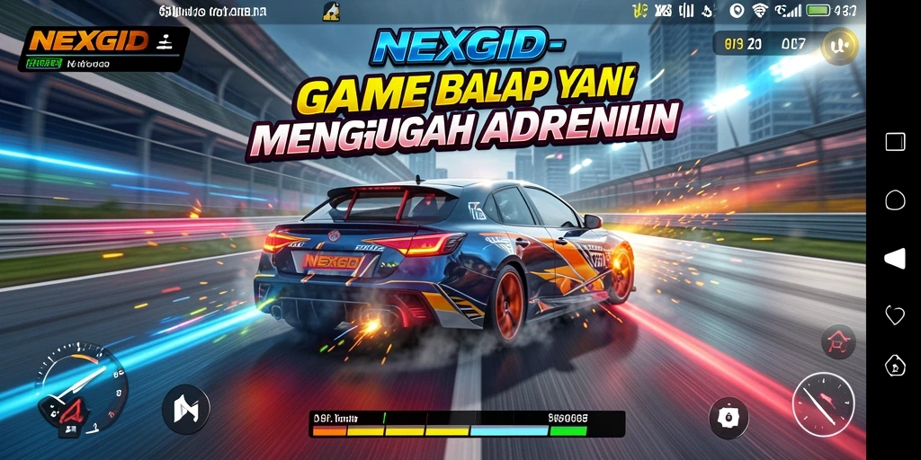 Tampilan gameplay menegangkan dalam balapan NEXGID.