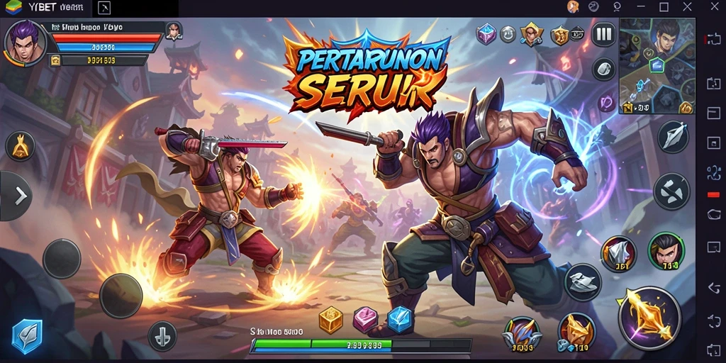 Tampilan gameplay YYBET yang seru dan mendebarkan saat pertarungan.
